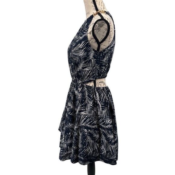 MICHAEL MICHAEL KORS Palm Stretch Organic Cotton Poplin Cutout Dress Medium - Picture 5 of 10